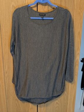 Eileen Fisher Heathered Charcoal Crewneck Sweater